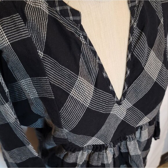 Madewell Boheme Popover Hayden Plaid Peplum Top Size XS - Picture 3 of 6